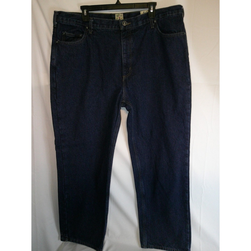 Red Head Brand Co Mens Dark Wash Denim Jeans Plaid Flannel Lined 40x30 Relax Fit